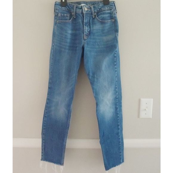Old Navy high rise fringe bottom jeans - Picture 1 of 6